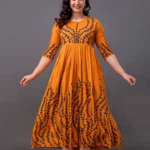 Abhisarika Voguish Mustard Anarkali Kurti for Women